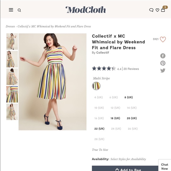 🌈Modcloth Collectif Rainbow Striped Dress 🍭 - Picture 2 of 8